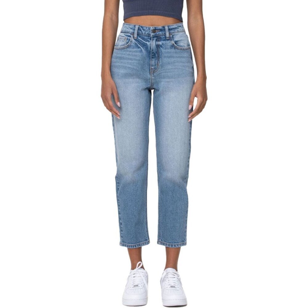 Cello High Rise Straight Crop Light Wash Jeans Size 9